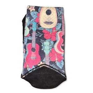🎸 FEAT Apparel Kids Small Tropical Ukulele Floral Socks